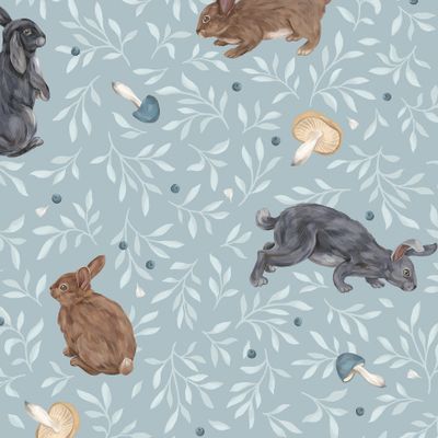 Лесные зайчики (голубой)