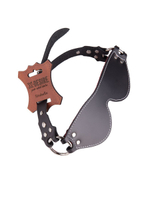 Маска из натуральной кожи с контрастной строчкой по краю (Цвет: черный)