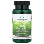 Swanson Vitamins, адаптогенный травяной комплекс с родиолой, ашвагандой и женьшенем, 60 веганских капсул