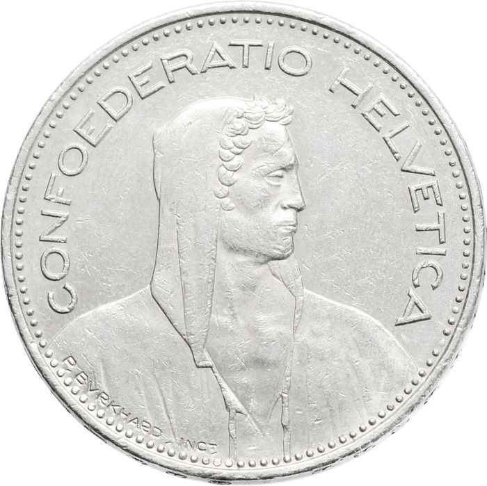 5 франков 1968-2024 Швейцария XF