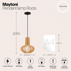 Подвесной светильник Maytoni Roots MOD193PL-01W
