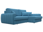 Диван угловой Лига-057 НПБ угол правый, Амур 10 голубой, Рогожка, 129266