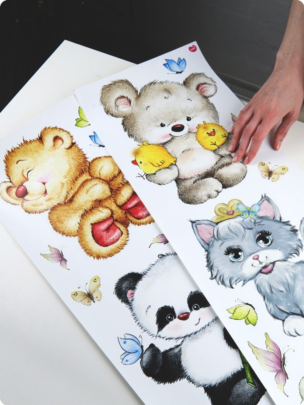 Интерьерные виниловые наклейки большие воздушные шары на стены в детскую, дома, облака, пейзаж