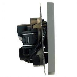 Выключатель одноклавишный с подсветкой без рамки Stekker Эмили 49941