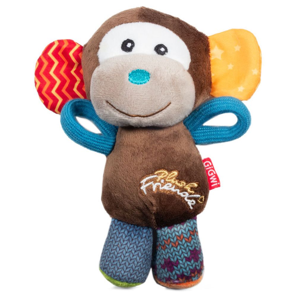 Gigwi PLUSH FRIENDZ игрушка для собак обезьянка с пищалкой 16 см