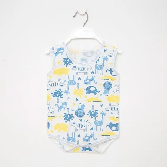 Боди-майка, цвет голубой/африка, рост 74 см