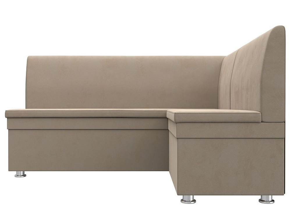 Диван кухонный угловой Уют правый угол, Бежевый, Велюр, 109626