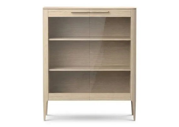 Витрина Type oak стеклянная высота 120 см (беленый дуб)