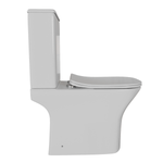 Унитаз-компакт безободковый WAVE CITY гориз, нижн, 2-кн.арм, сид. полипр, м/л, быстр, БЕЛЫЙ глянец