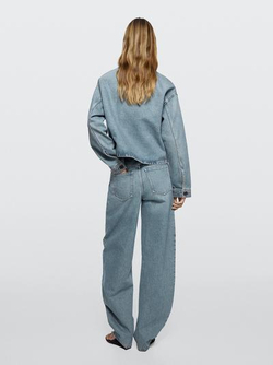 Massimo Dutti Короткая джинсовая куртка, голубой