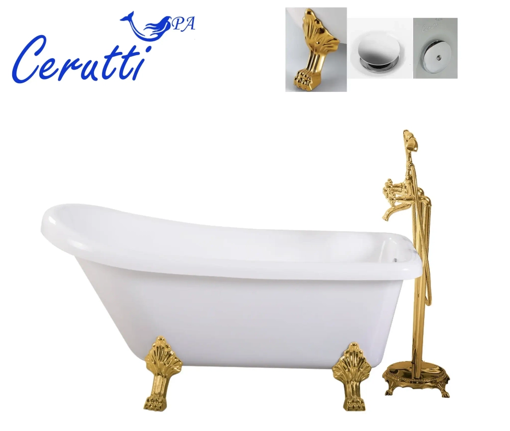 Ванна VITO 150G (1550x740x750) на львиных лапах (золото) Ceruttispa