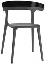 Кресло пластиковое Papatya Luna, антрацит, черный