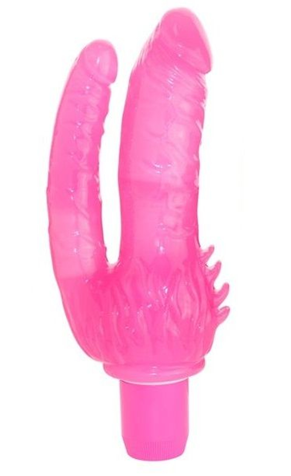 Розовый анально-вагинальный вибратор Penetrator Double Dong - 20 см. (Цвет: розовый)