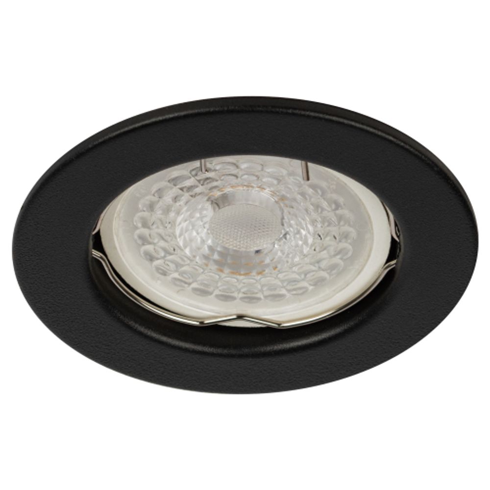 Встраиваемый светильник штампованный ЭРА ST1 SBK MR16 GU5.3 черный матовый | Штампованные встраиваемые светильники