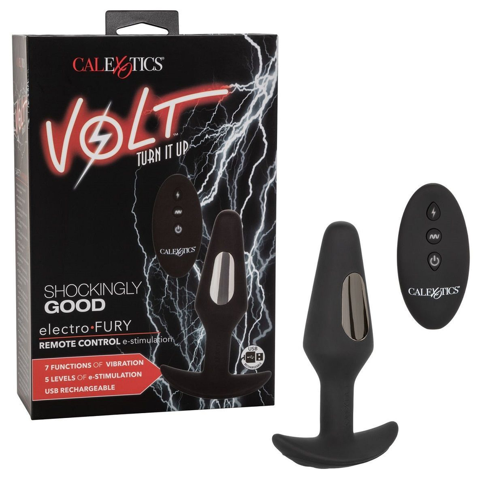 Черная анальная пробка с электростимуляцией Volt Electro-Fury - 12,75 см. (Цвет: черный)