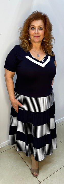 Трикотажное комбинированное платье