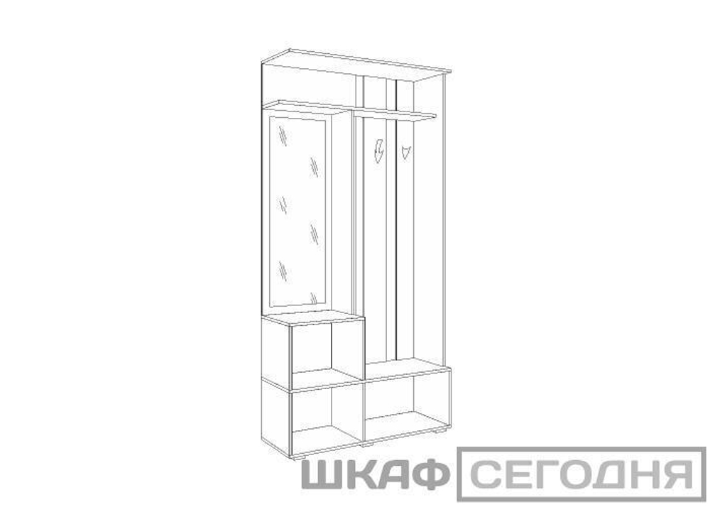 Глория 105/02 М Шкаф комбинированный