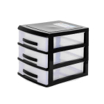 Мини комод 3 секции черный/прозрачный