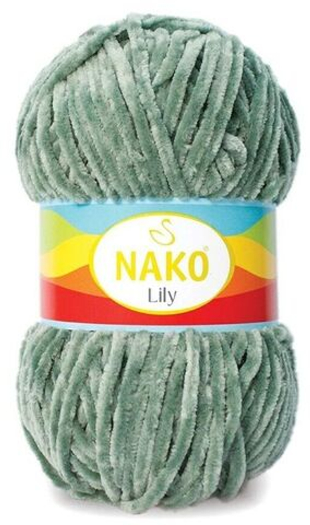 Лили (Lily) пряжа Nako 100%полиэстер 5х100гр/180м (292 серозеленый)