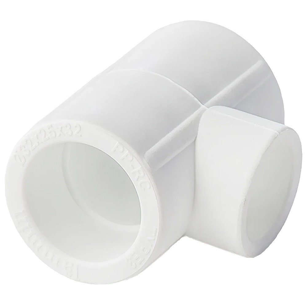 Тройник Lammin PPR перех. 75х32х75 16/2, белый