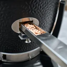 Керамический угольный гриль Monolith Two.55, 43 см, с ножками и столиками, чёрный