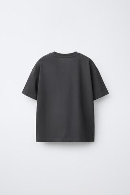 ZARA ФУТБОЛКА С НАДПИСЬЮ, АНТРАЦИТОВО-СЕРЫЙ
