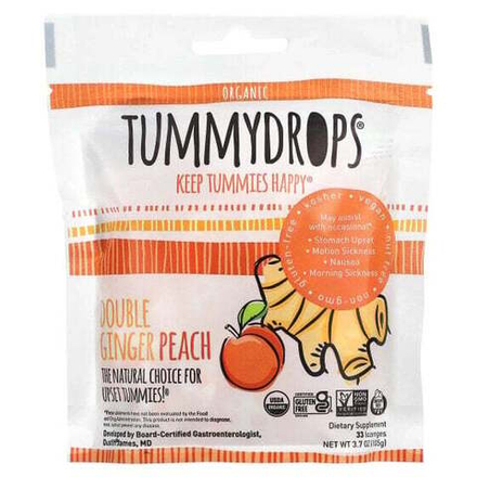 Для пищеварительной системы Tummydrops, Органический имбирь и персик, 33 пастилки, 105 г (3,7 унции)