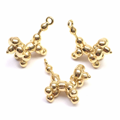 Подвеска "Пудель" 17х16 мм, позолота