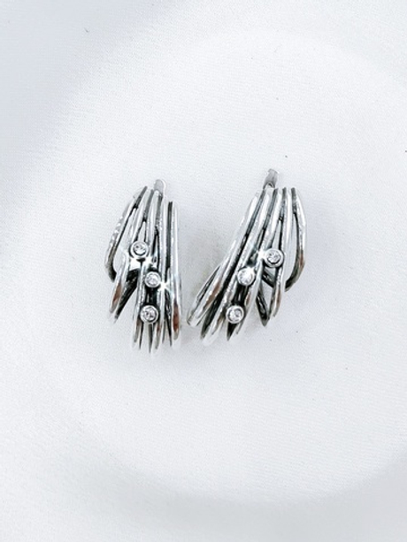 "Виланси" серьги в серебряном покрытии из коллекции "Balance" от Jenavi с английским замком