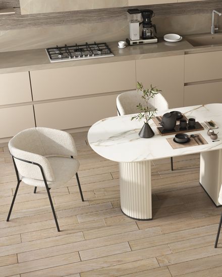 Стол обеденный Boston 160х90 белый керамика