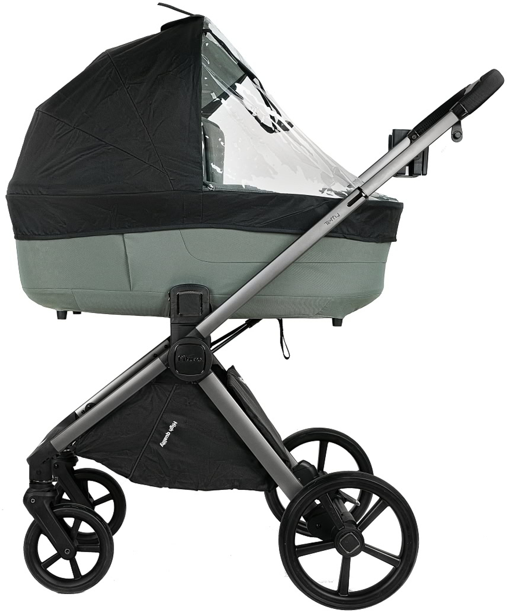 Детская коляска Pituso Teffy 3 в 1 с автокреслом Santiso Pro Black Sage Green/Graphite