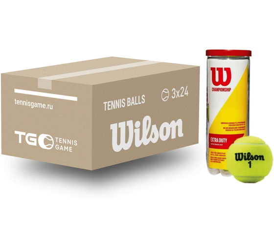 Мячи теннисные Wilson Championship Extra Duty 3B (короб 72 мяча)