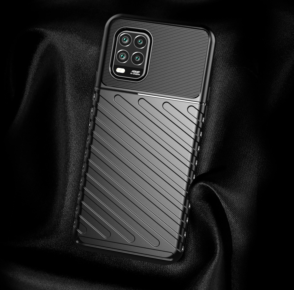Мягкий защитный чехол на Xiaomi Mi 10 Lite, черный цвет, серии Onyx от Caseport