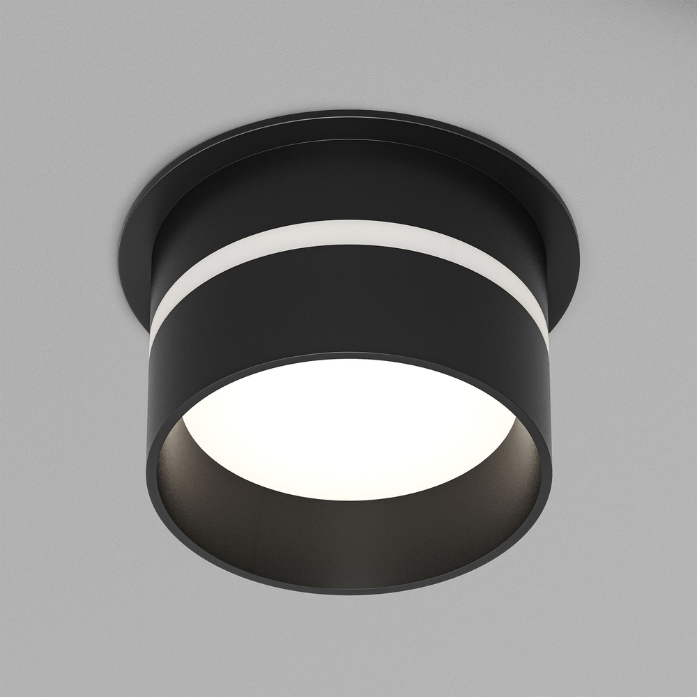 DK2404-BK Встраиваемый светильник влагозащ., IP 44, до 15 Вт, GU10, черный, алюминий