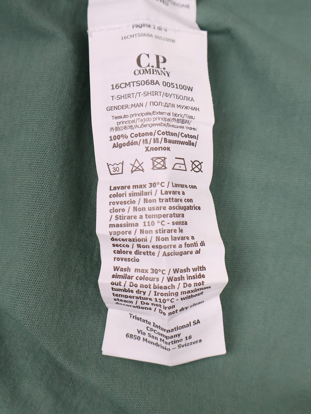 Футболка C.P. Company Logo Patch Mint