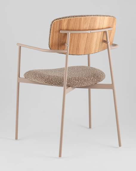 Стул с подлокотниками Talio, коричневый, бежевые ножки