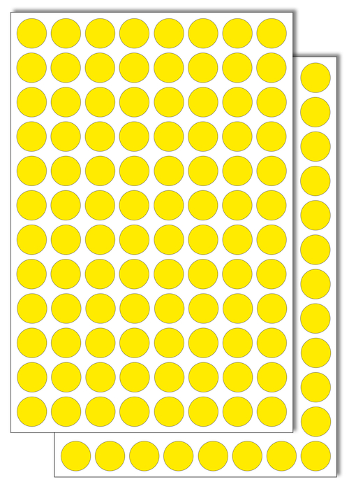 Желтые виниловые наклейки для упаковки и маркировки Policomprint M3, 14 мм. 192 шт.