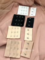 Застежка для бюстгальтера черная 3 ряда 9 петель 3 крючка 5х5,5 см