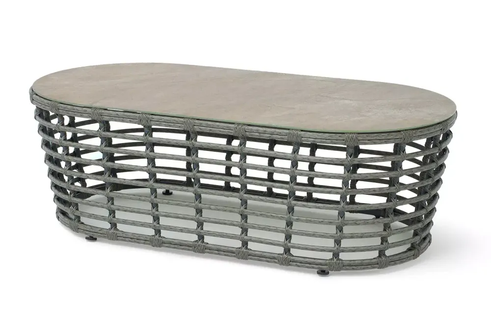 "Валенсия" журнальный столик из искусственного ротанга, цвет серый
