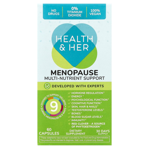 Health and Her, Menopause, поддержка нескольких питательных веществ, 60 капсул