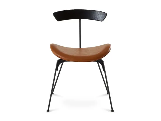 Cтул Candy металлический, дерево и коричневая экокожа