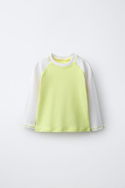ZARA УПАЛЬНАЯ ФУТБОЛКА РЕГЛАН, СВЕТЛО-ЛАЙМОВЫЙ