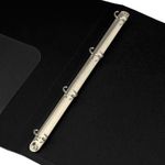 Папка на 4-х кольцах, 40мм, Бюрократ, 800мкм, внутренний карман, корешок с карманом, черная