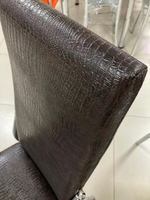 Стул Оскар каркас квадрат хром Основание экокожа шоколад крокодил