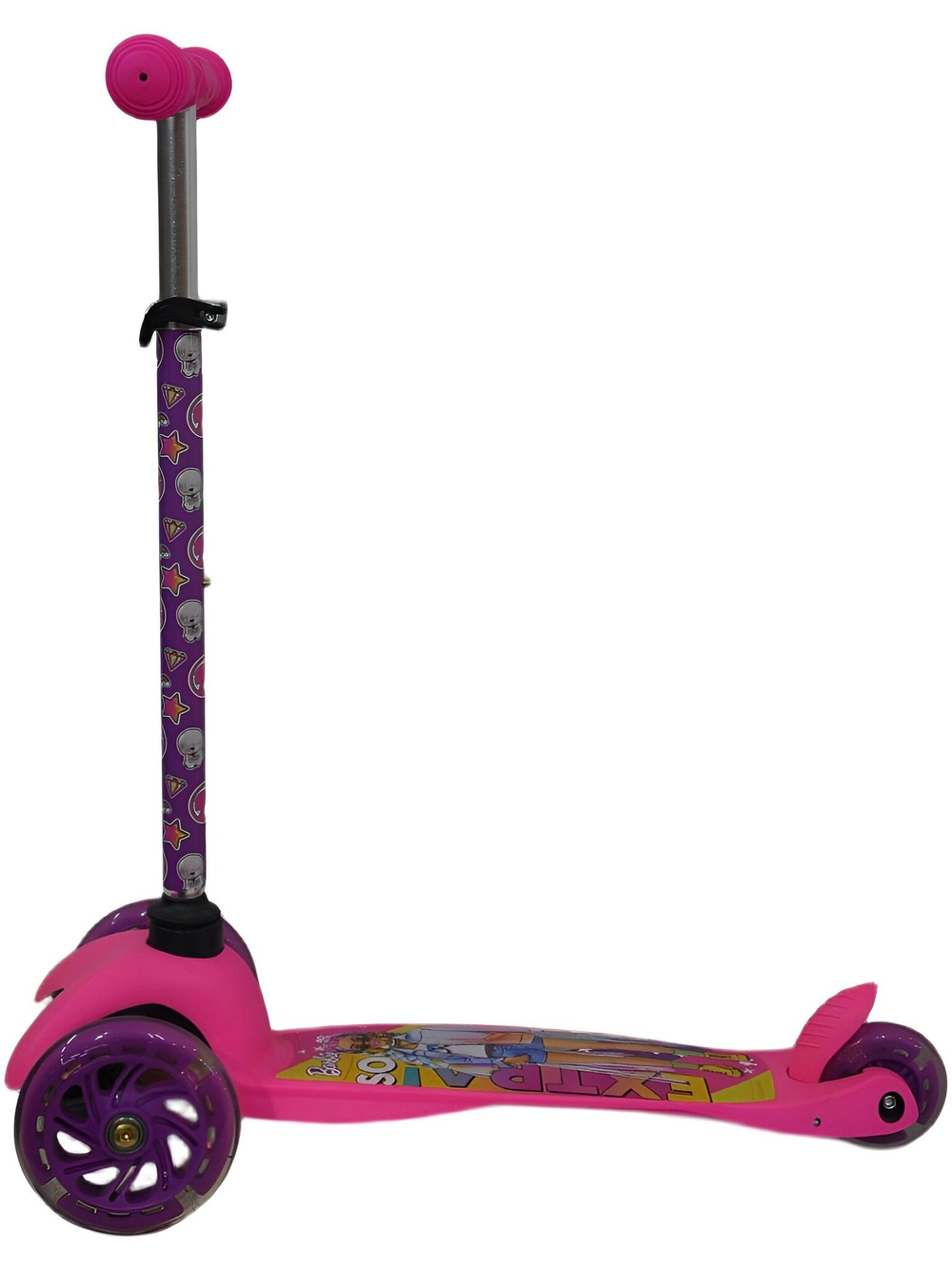 Самокат детский "Световые колеса", трехколесный, регулировка руля, розовый