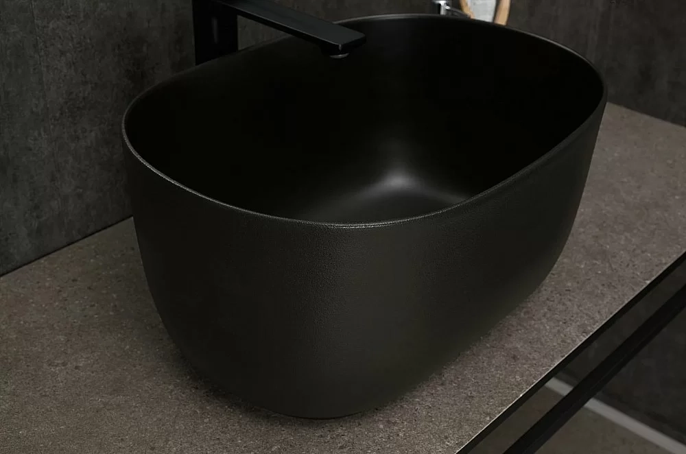 Раковина накладная Gid Creativo 45 N9302bg 53377 черная графит
