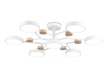 Люстра светодиодная на штанге 126W 3000K-6000K FL4864 белый/дерево Comfort LineTech Ambrella