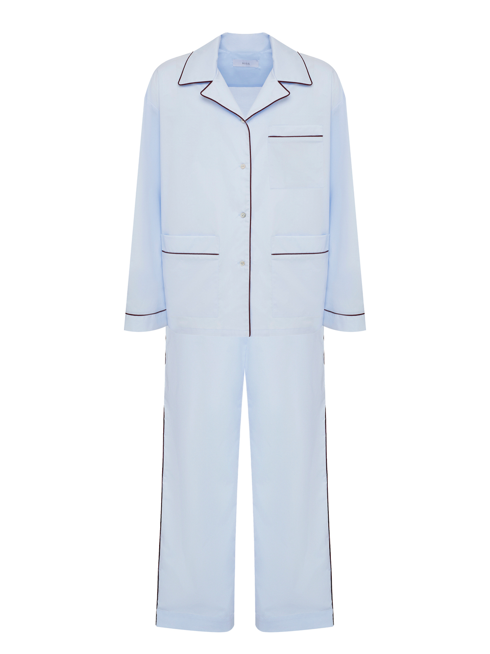 Комплект: рубашка и брюки с кантом голубой