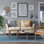 Диван 2-местный - IKEA EKHOLMA/ИКХОЛМА  ИКЕА, 167x85см, светло-бежевый