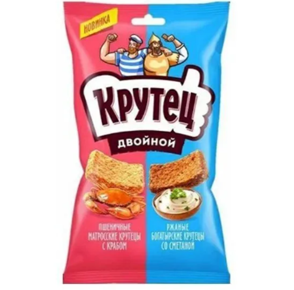 Гренки Крутец Смесь со вкусом краба и сметаны м/у, 100г